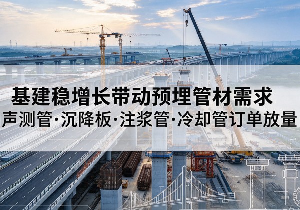 范县基建稳增长带动预埋监测管材需求，声测管、沉降板、注浆管订单持续放量